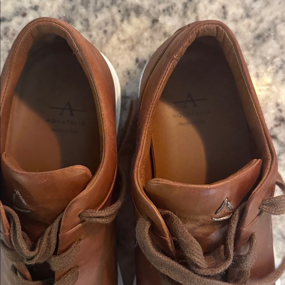 Aquatalia Brown Leather Men's Sneakers - Picture 2 of 6